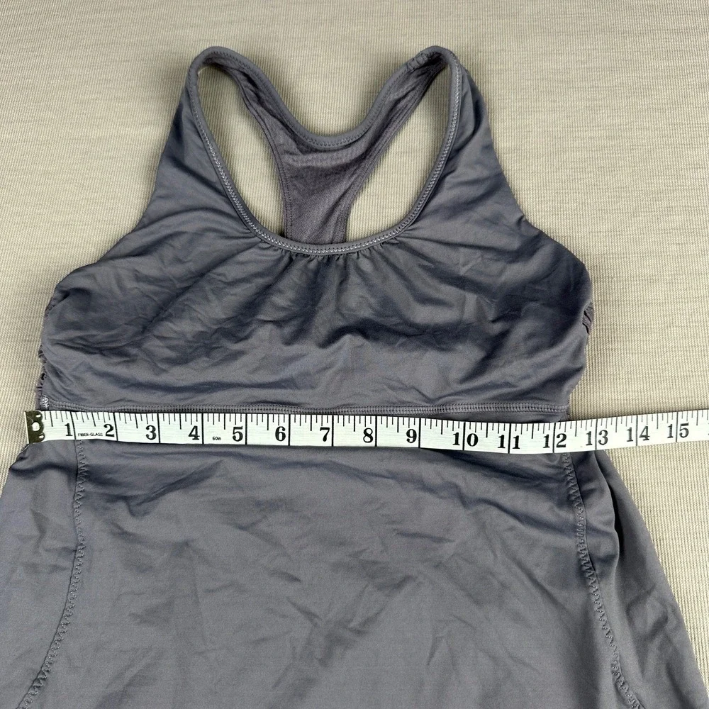 Lululemon Turbo Tank Top Size 6 Dark Gray Racerback Built-in Bra Yoga Workout